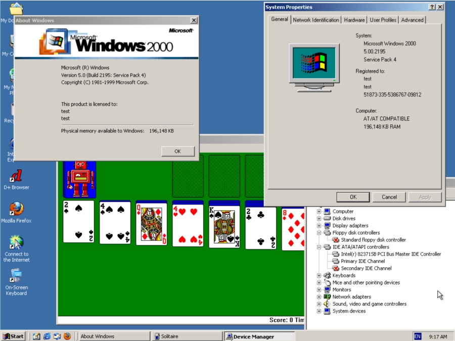 Интерфейс Windows 2000